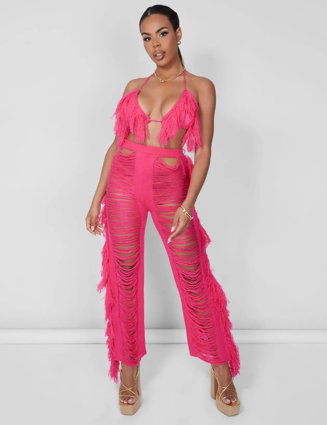 Public Desire Fringe Trousers Hot | Women Trousers