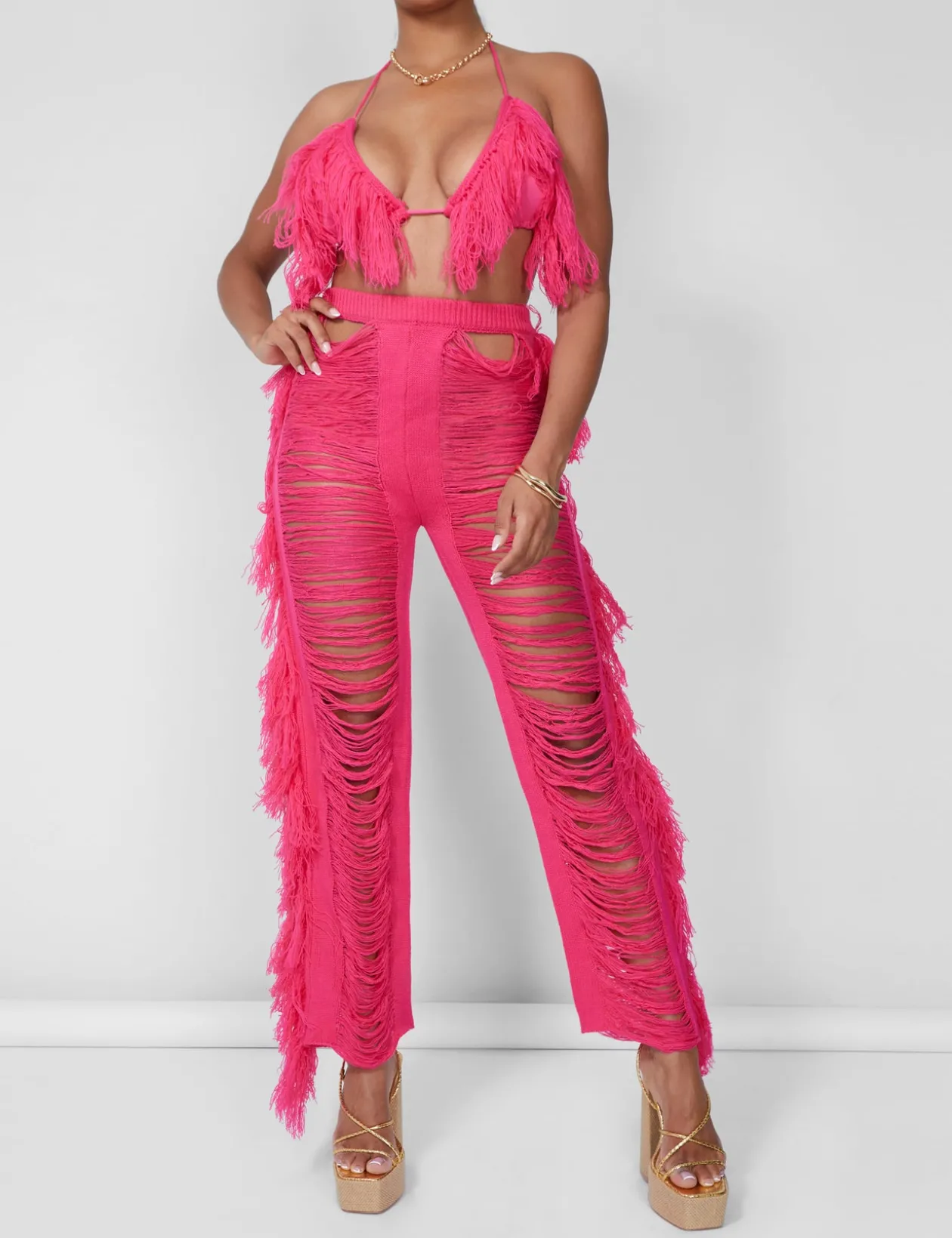 Public Desire Fringe Trousers Hot | Women Trousers