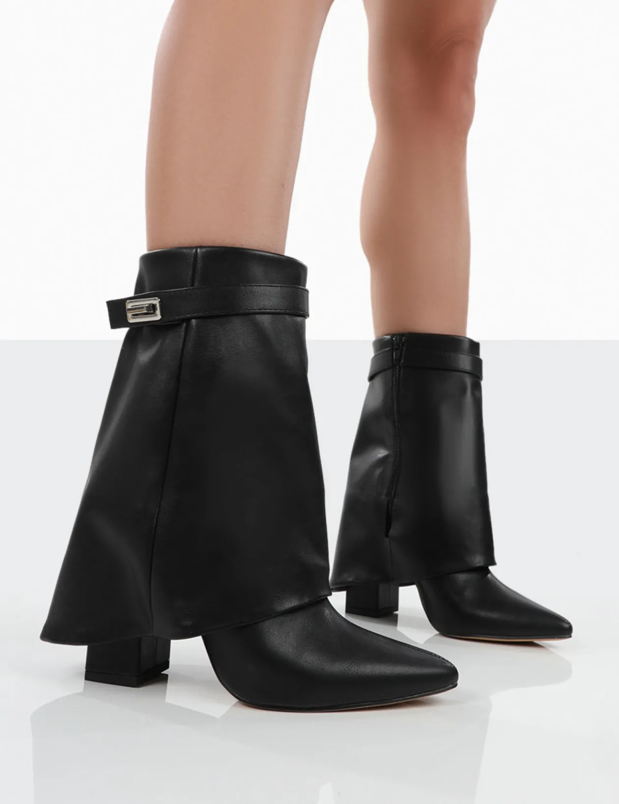 Public Desire Fyre Pointed Toe Block Heeled Ankle Boots | Women Heeled Boots