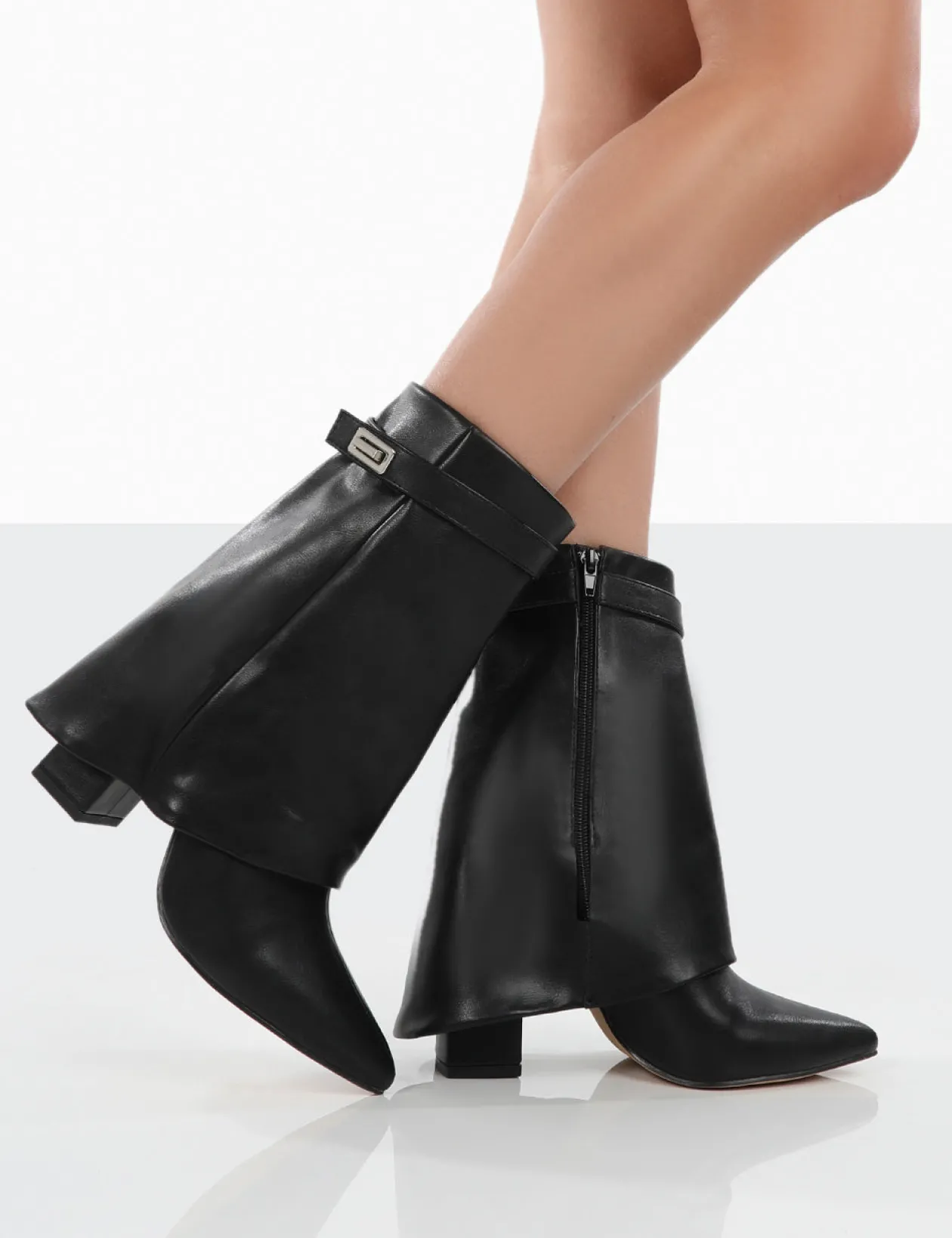 Public Desire Fyre Pointed Toe Block Heeled Ankle Boots | Women Heeled Boots