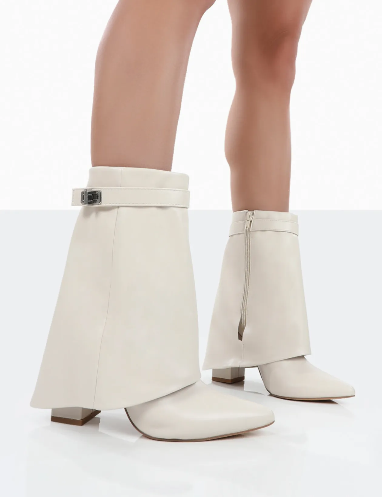 Public Desire Fyre Wide Fit Pointed Toe Block Heeled Ankle Boots | Women Wide Fit Ankle Boots