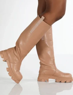 Public Desire Genius Knee High Chunky Sole Boots | Women Chunky Boots