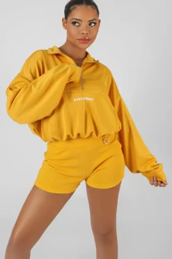 Public Desire Half Zip Pullover Gathered Kaiia Sport Crop Top | Women Tops