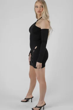 Public Desire Halter Neck Button Detail Mini Dress | Women Dresses