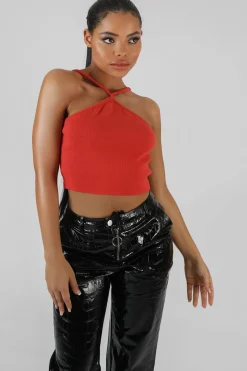 Public Desire Halter Neck Strappy Crop Top | Women Tops
