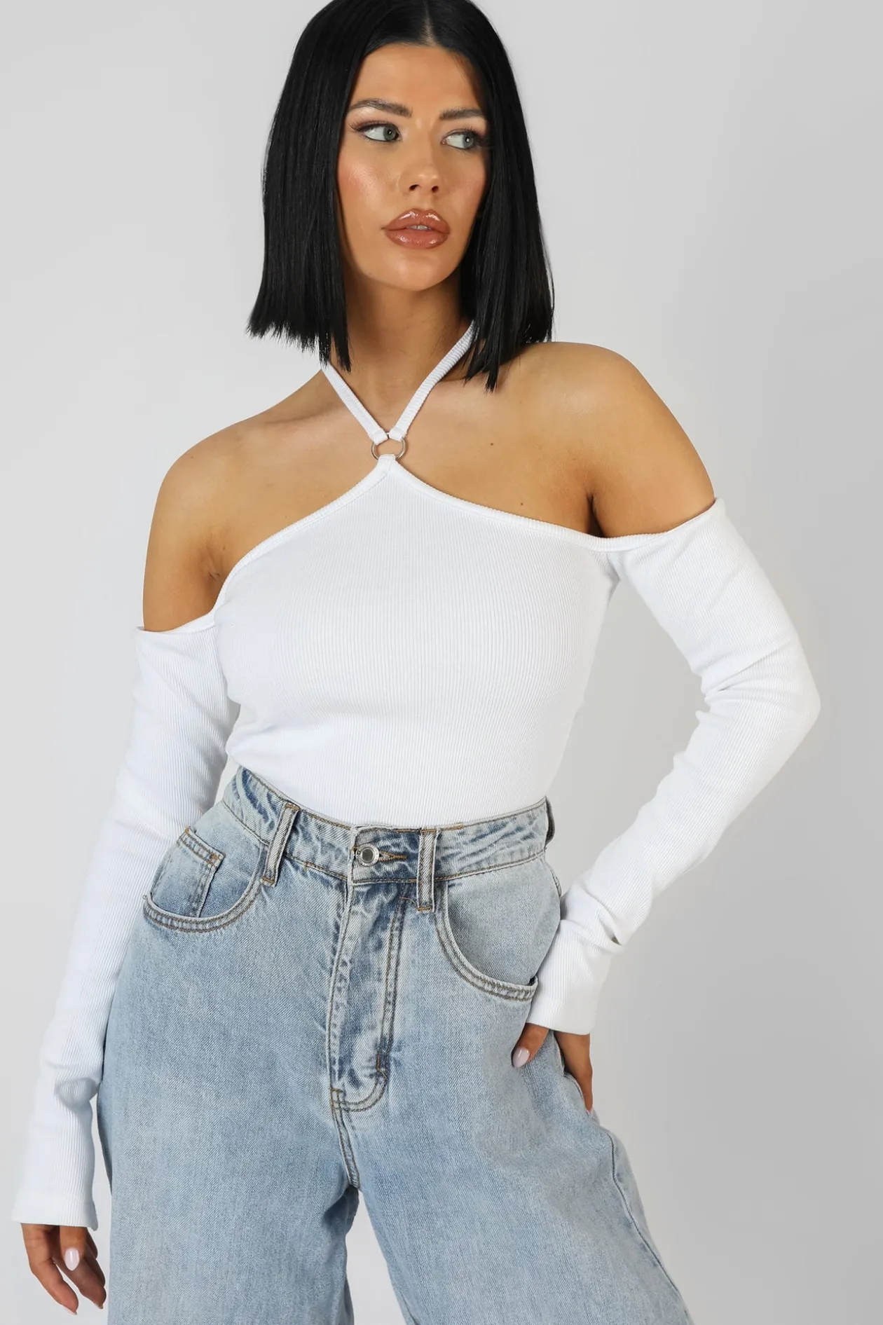 Public Desire Halterneck Ring Detail Bodysuit | Women Bodysuits