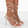 Public Desire Harriet Croc Square Toe Lace Up Heels | Women Square Toe Heels