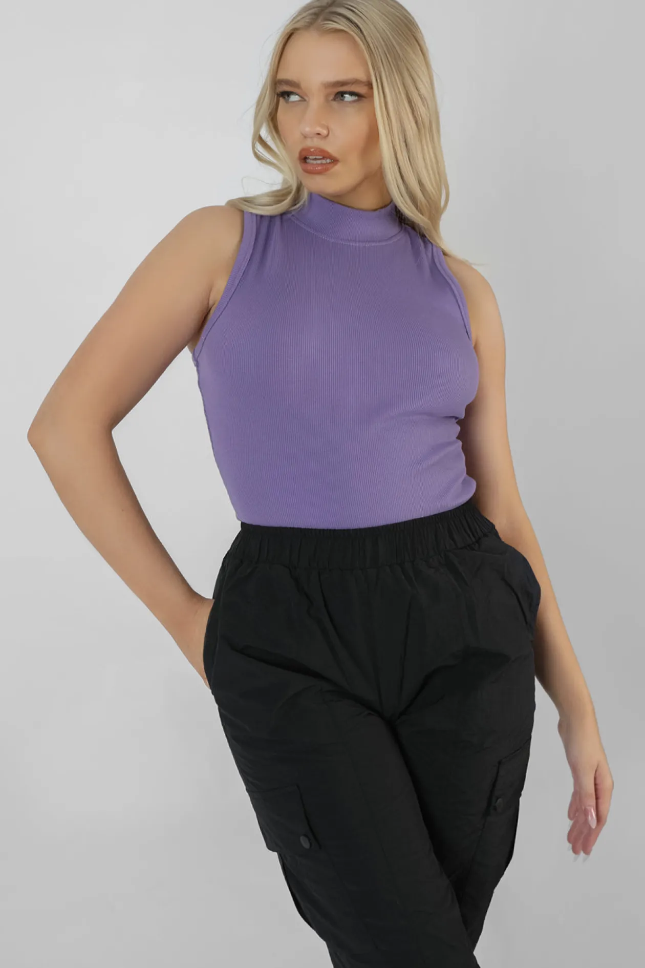 Public Desire High Neck Rib Bodysuit | Women Bodysuits