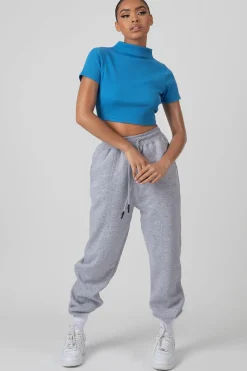 Public Desire High Neck Ribbed Cropped T Shirt | Women Tops