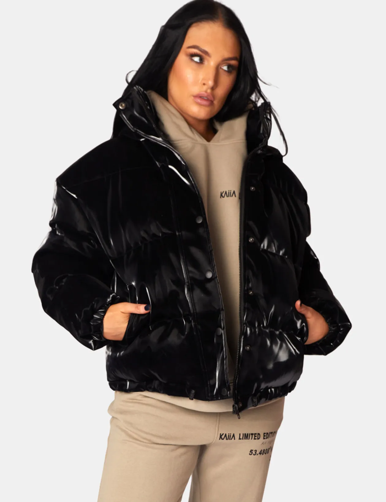 Public Desire High Shine Holographic Oversized Puffer | Women Outerwear & Jackets