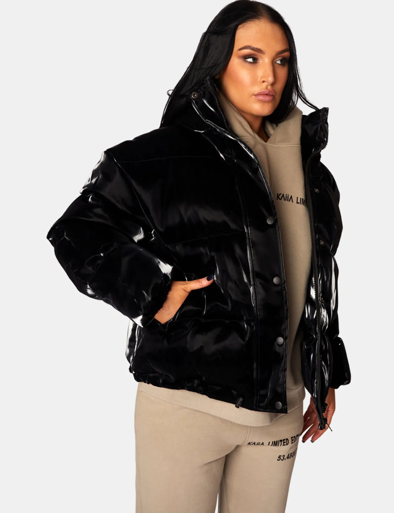 Public Desire High Shine Holographic Oversized Puffer | Women Outerwear & Jackets