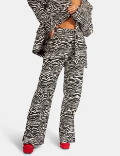 Public Desire High Waist Wide Leg Trouser Zebra | Women Tailoring