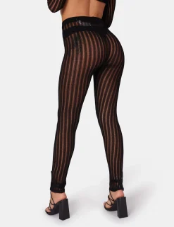 Public Desire High Waisted Ladder Stitch Knitted Leggings | Women Knitwear