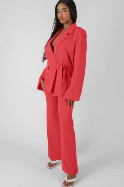 Public Desire High Waisted Straight Leg Trousers | Women Trousers