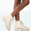 Public Desire Hike There Bone Pu Lace Up Chunky Sole Winter Boots | Women Chunky Boots