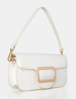 Public Desire Jana Croc Removeable Shoulder Strap Baguette Bag | Women Clutch Bags