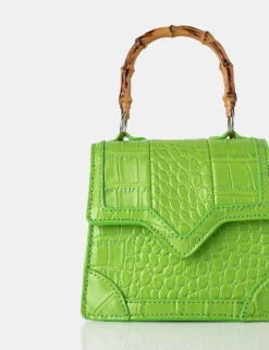 Public Desire Jessica Apple Bamboo Top Handle Croc Mini Bag | Women Mini Bags