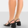 Public Desire Just Realise Wide Fit Pu Strappy Square Toe Mid Block Heeled Sandals | Women Wide Fit Heels