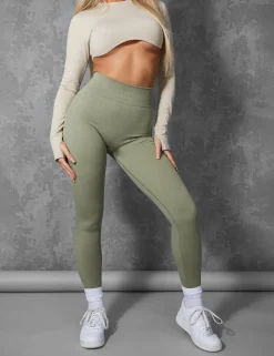 Public Desire Kaiia Premium Rib Seamless Leggings | Women Jogger & Leggings