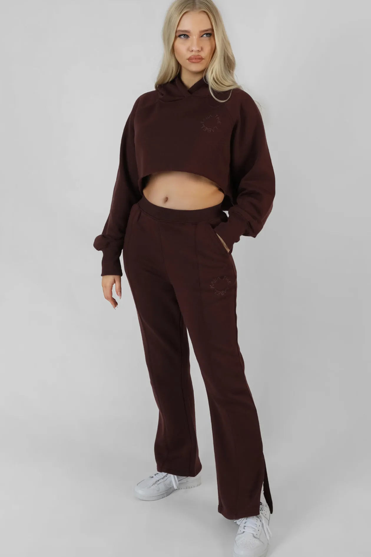 Public Desire Kaiia Tonal Embroidered Joggers Dark | Women Jogger & Leggings