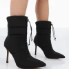 Public Desire Kenza X Reset Nylon Stiletto Padded Heeled Ankle Boots | Women Heeled Boots