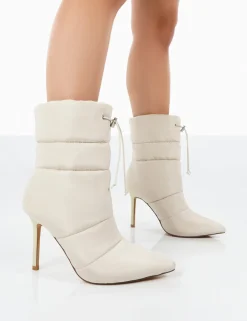 Public Desire Kenza X Reset Nylon Stiletto Padded Heeled Ankle Boots | Women Heeled Boots