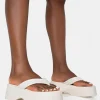 Public Desire Kiko Ecru Padded Flip Flop Strap Platform Sandals | Women Flatforms