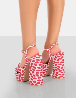 Public Desire Kiss Multi Lip Platform Sandal High Heels | Women Platform Heels