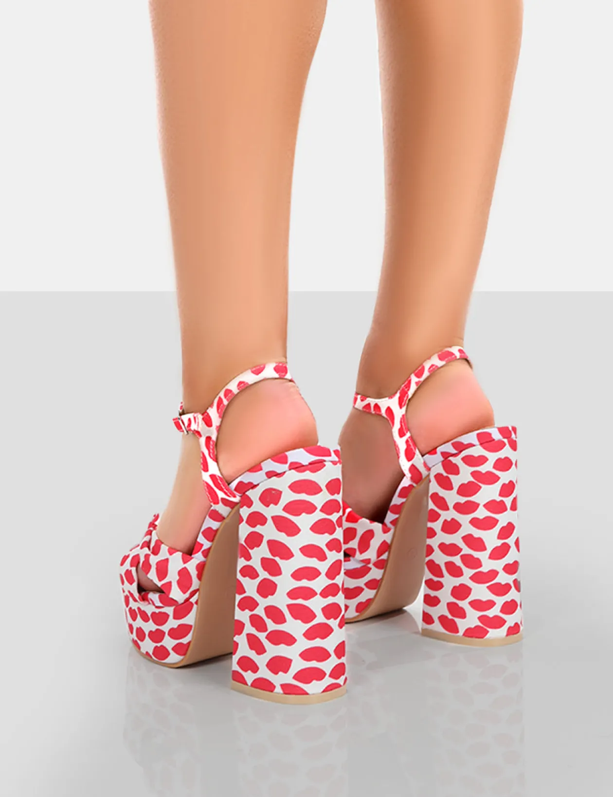 Public Desire Kiss Multi Lip Platform Sandal High Heels | Women Platform Heels