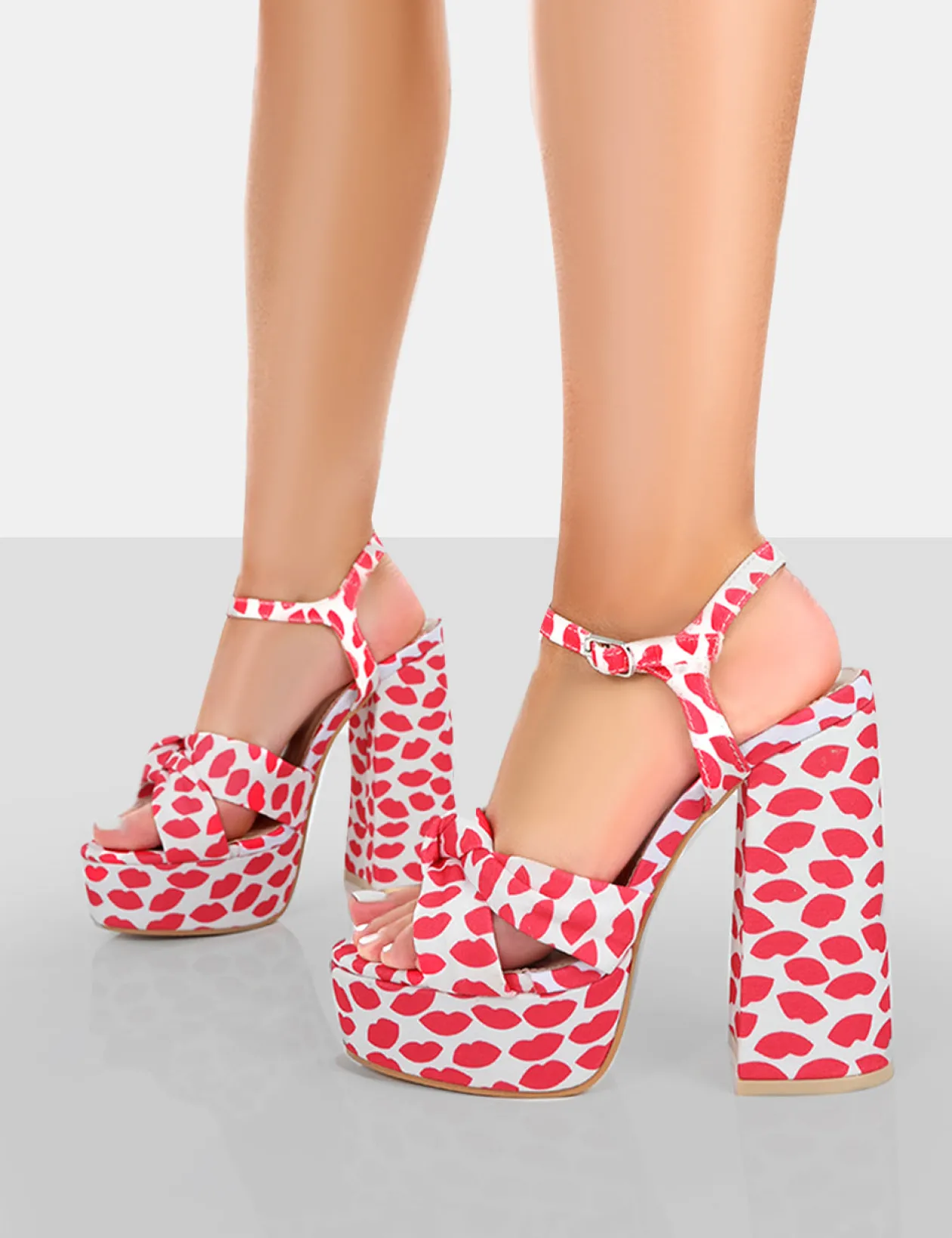 Public Desire Kiss Multi Lip Platform Sandal High Heels | Women Platform Heels