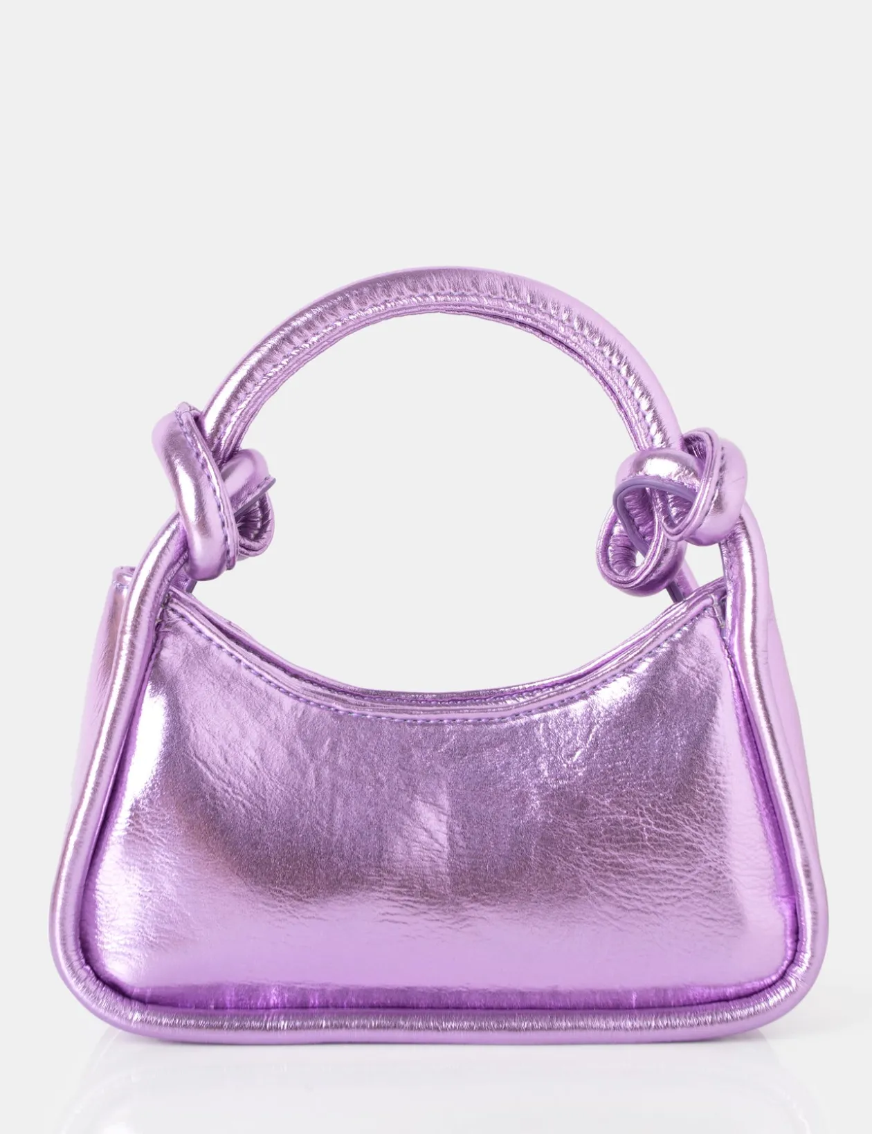 Public Desire Knot Metallic Pu Knotted Top Handle Grab Bag | Women Evening Bags