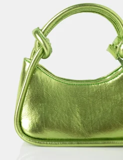 Public Desire Knot Metallic Pu Knotted Top Handle Grab Bag | Women Evening Bags