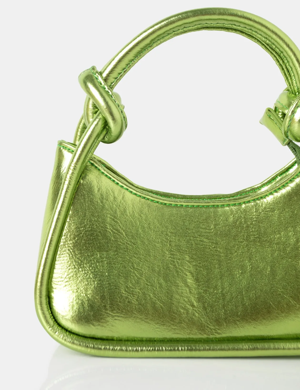 Public Desire Knot Metallic Pu Knotted Top Handle Grab Bag | Women Evening Bags