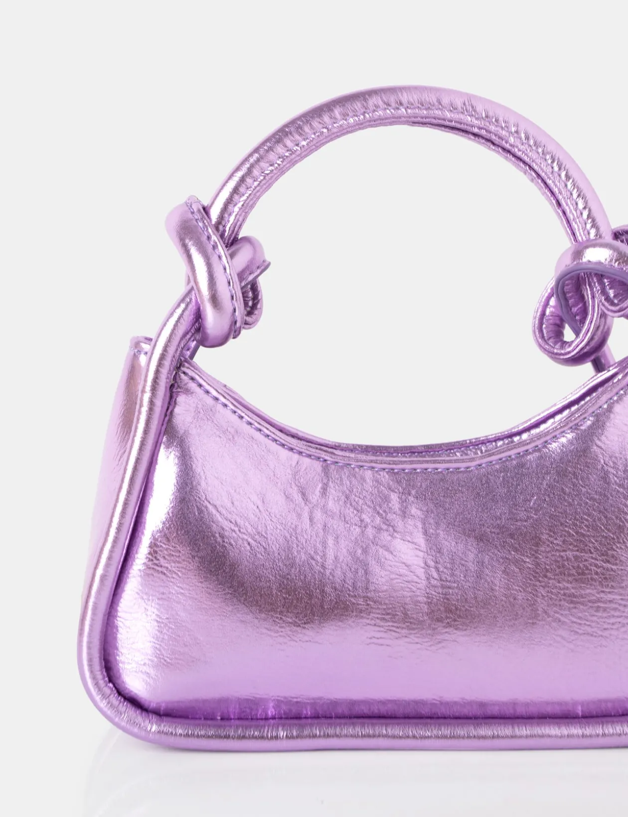 Public Desire Knot Metallic Pu Knotted Top Handle Grab Bag | Women Evening Bags