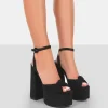 Public Desire Knot On Faux Suede Knotted Platform High Heeled Sandals | Women Platform Heels