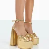 Public Desire Knot On Pu Knotted Platform High Heeled Sandals | Women Platform Heels