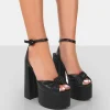 Public Desire Knot On Pu Knotted Platform High Heeled Sandals | Women Platform Heels