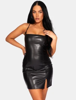 Public Desire Lace Up Pu Mini Dress | Women Dresses