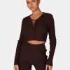 Public Desire Lace Up Ribbed Crop Top | Women Knitwear