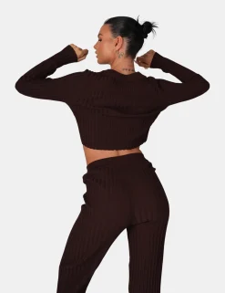 Public Desire Lace Up Ribbed Crop Top | Women Knitwear