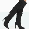 Public Desire Lariza Faux Suede Pointed Toe Stiletto Over The Knee Boots | Women Over The Knee Boots