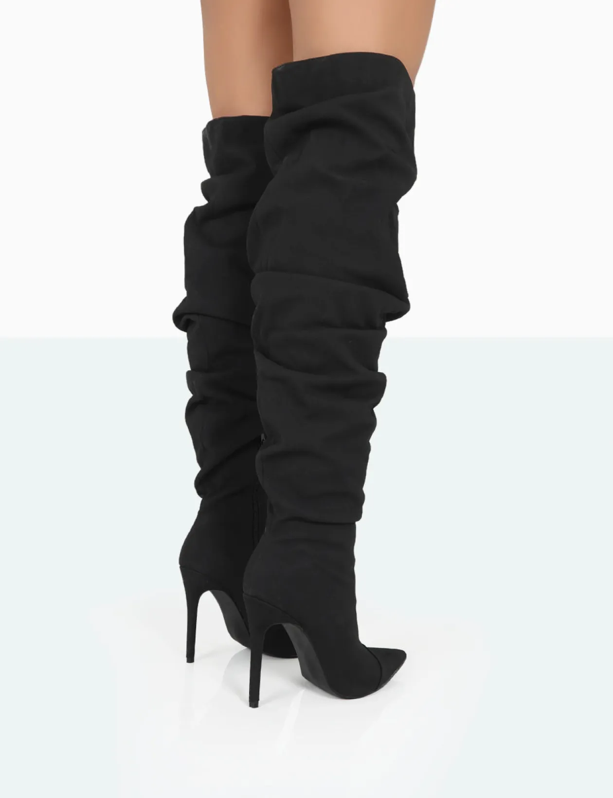 Public Desire Lariza Faux Suede Pointed Toe Stiletto Over The Knee Boots | Women Over The Knee Boots