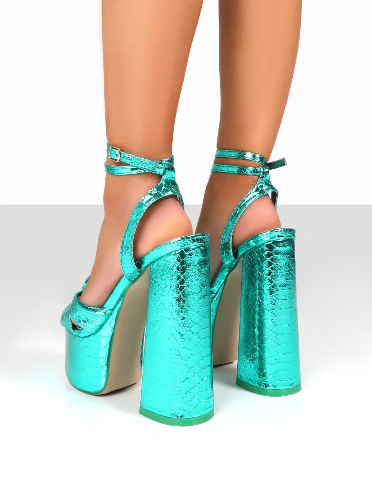 Public Desire Leo Edition Metallic Platform High Heels | Women Platform Heels