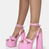 Public Desire Leo Edition Wide Fit Baby Patent Platform High Heels | Women Wide Fit Heels