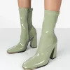Public Desire Liberty Pu Sock High Heeled Ankle Boots | Women Sock Fit Boots