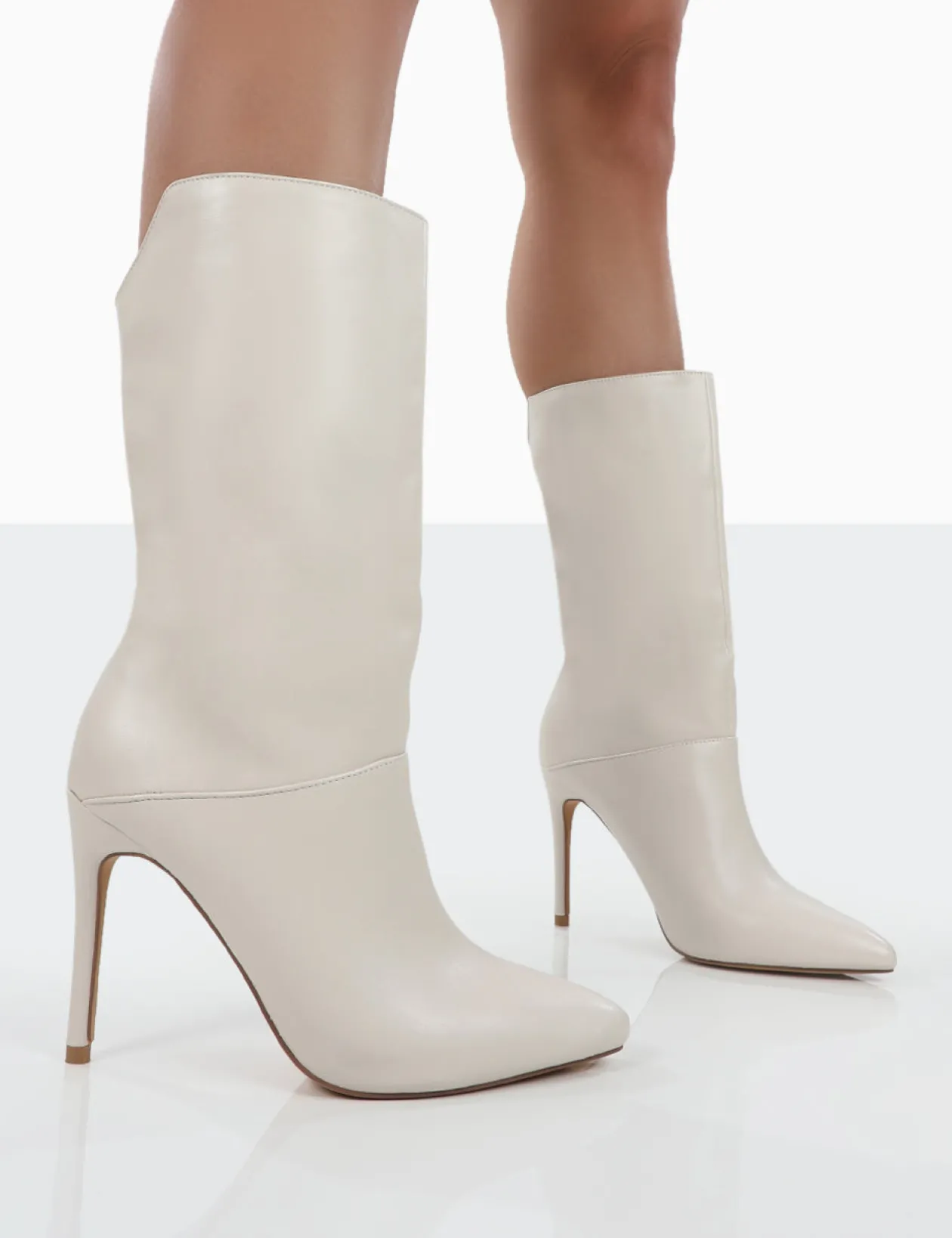 Public Desire Lisel Pu Pointed Toe Stiletto Heeled Ankle Boots | Women Heeled Boots