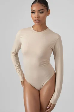 Public Desire Long Sleeve Bodysuit Stone | Women Bodysuits