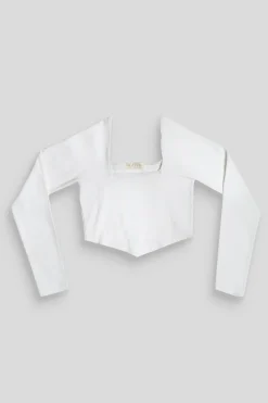 Public Desire Long Sleeve Hankey Crop Top | Women Tops