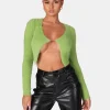 Public Desire Long Sleeve Kaiia Trim Fluffy Knit Top | Women Knitwear