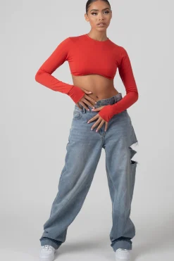 Public Desire Long Sleeve Underbust Top | Women Tops